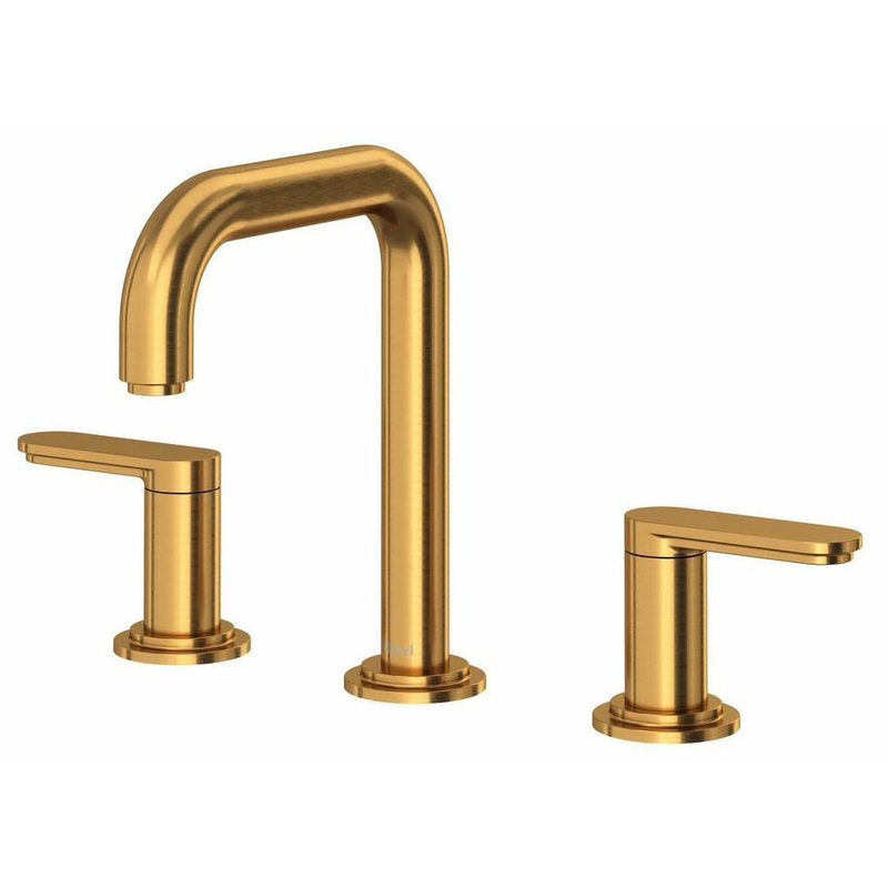 Arca Widespread Bathroom Faucet With U-Spout with Lever Handles 1.2 GPM – Brushed Gold AASQ08BG RIOBEL