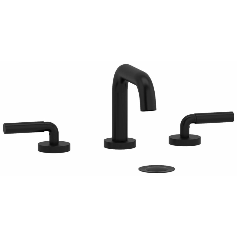 Riu Widespread Bathroom Faucet with U-Spout with Lever Handles 1.2 GPM – Black RUSQ08LBK RIOBEL