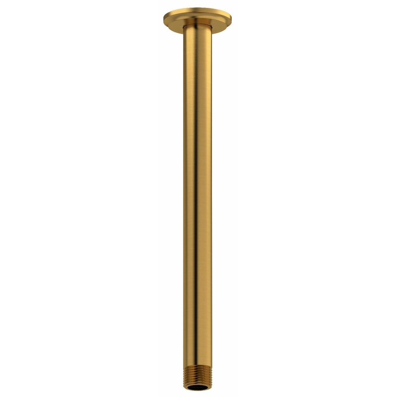 12″ Ceiling Mount Shower Arm With Round Escutcheon – Brushed Gold 557BG RIOBEL