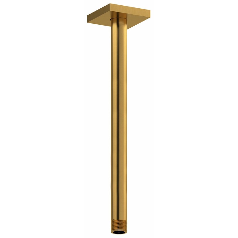 12″ Ceiling Mount Shower Arm With Square Escutcheon – Brushed Gold 517BG RIOBEL