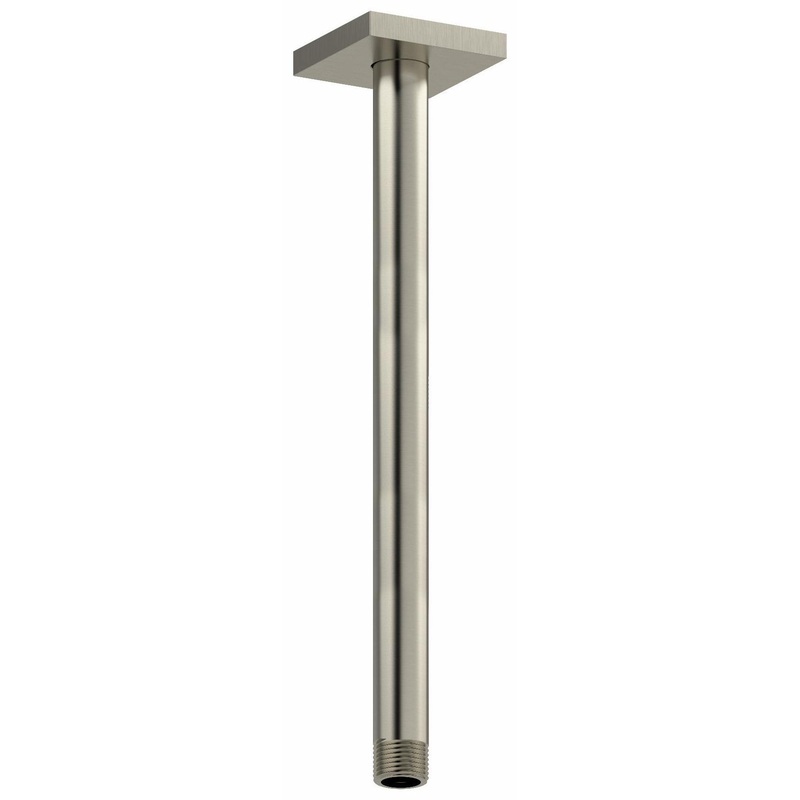 12″ Ceiling Mount Shower Arm With Square Escutcheon – Brushed Nickel 517BN RIOBEL