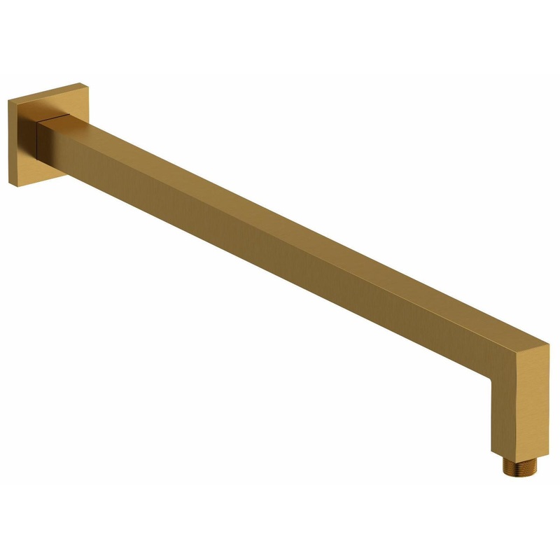 20″ Wall Mount Shower Arm With Square Escutcheon – Brushed Gold 547BG RIOBEL