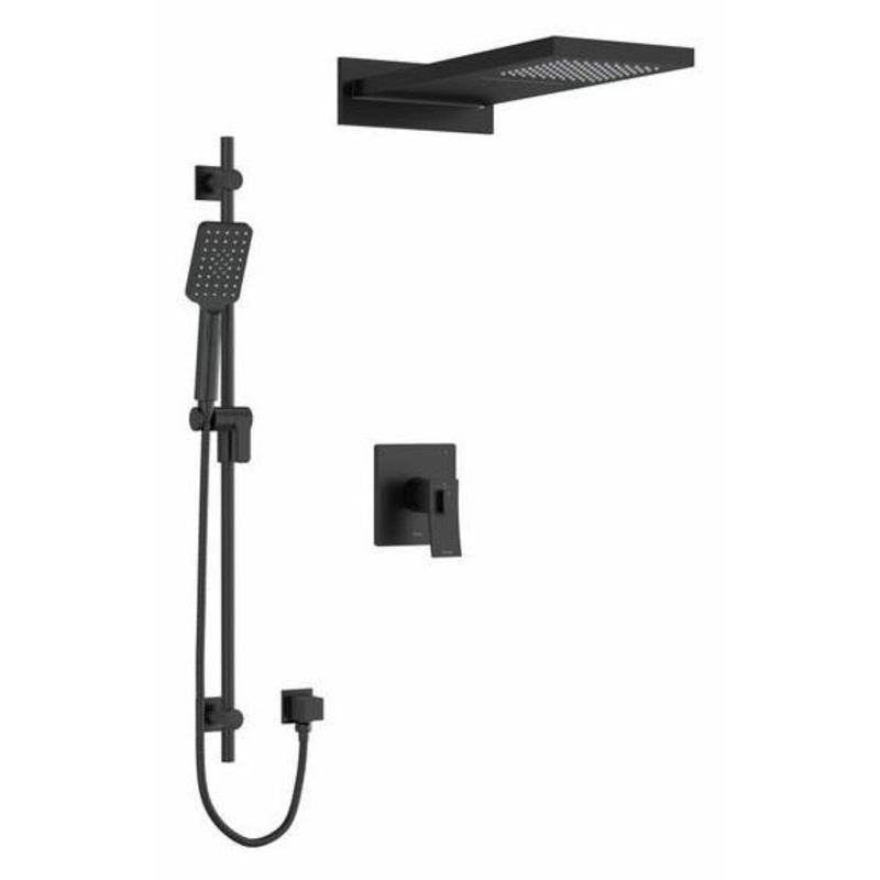 Zendo Thermostatic Shower Faucet with Expansion PEX Connection – Black KIT2745ZOTQBK-EX RIOBEL