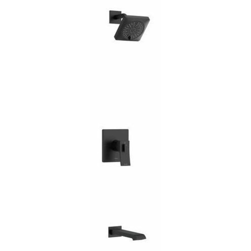 Zendo Thermostatic Tub & Shower Faucet with Expansion PEX Connection – Black KIT4744ZOTQBK-EX RIOBEL