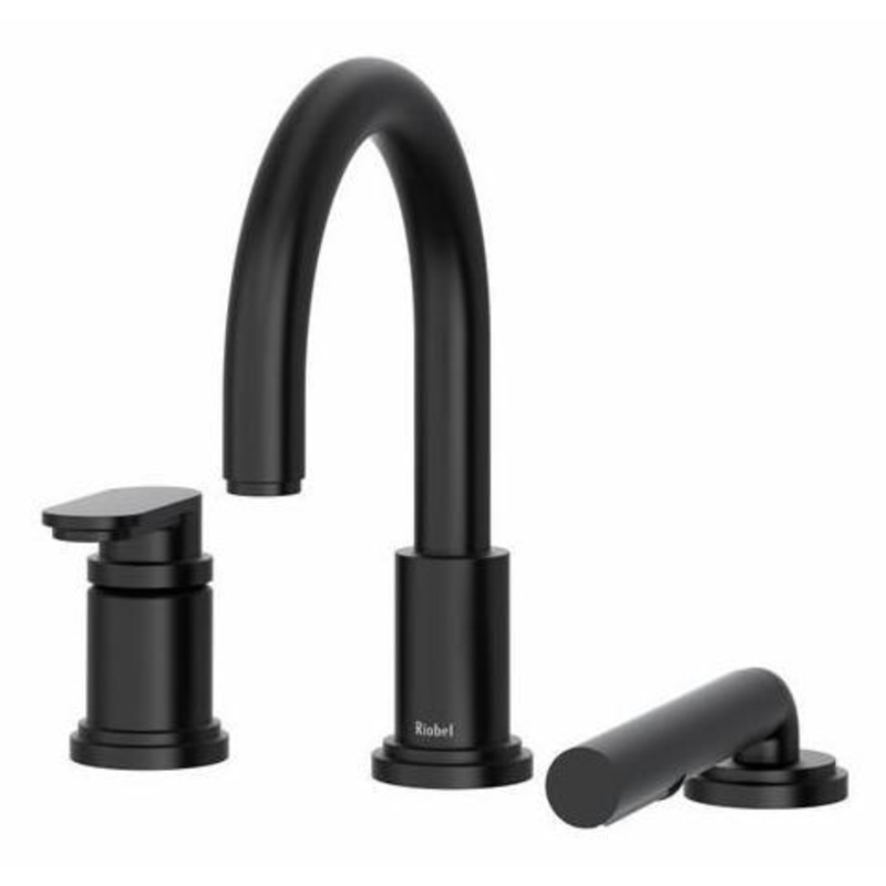 Arca 3-Hole Deck Mount Tub Filler Trim – Black TAA10BK RIOBEL