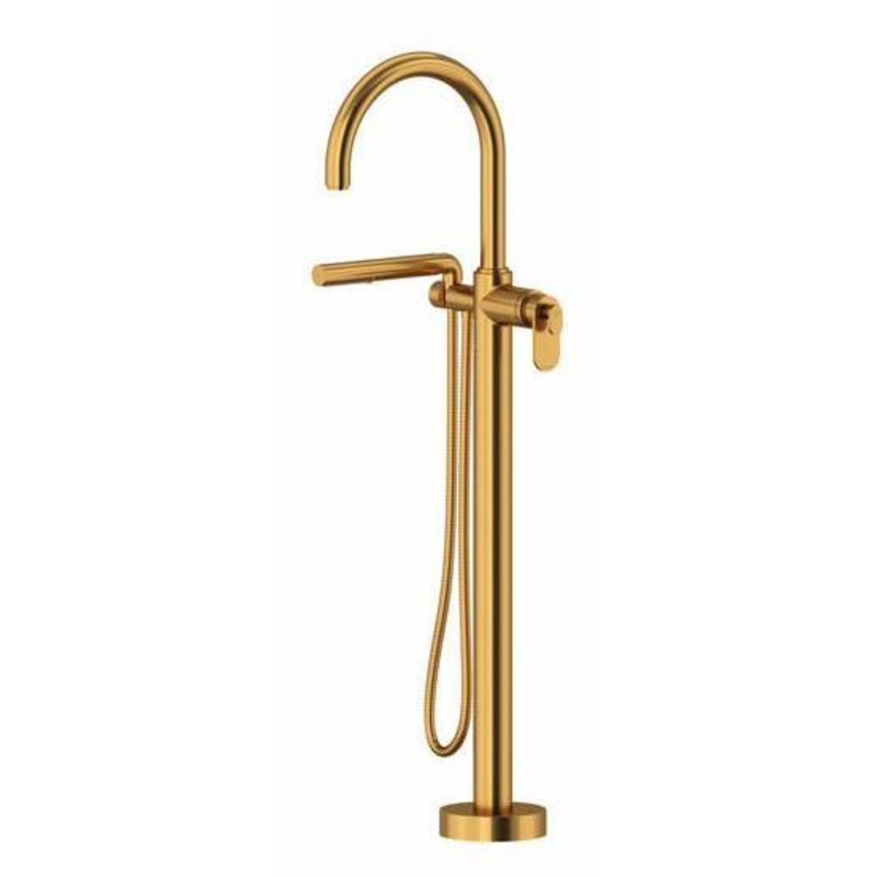 Arca Single Hole Floor Mount Tub Filler Trim – Brushed Gold TAA39BG RIOBEL