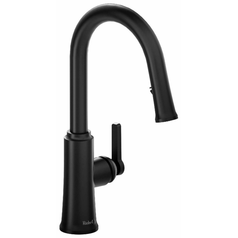 Trattoria Kitchen Faucet with Pulldown Spray with C-Spout – Black TTRD101BK RIOBEL