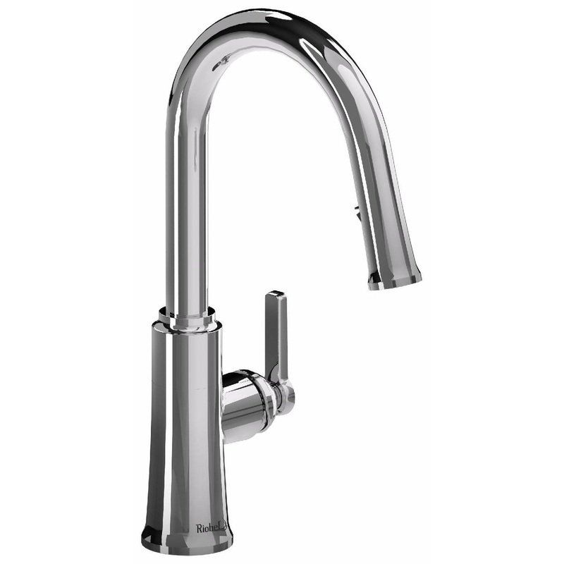 Trattoria Kitchen Faucet with Pulldown Spray with C-Spout – Chrome TTRD101C RIOBEL
