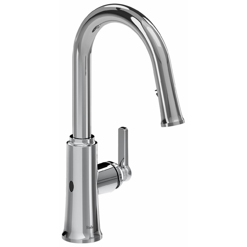 Trattoria Touchless Kitchen Faucet with Pulldown Spray with C-Spout – Chrome TTRD111C RIOBEL