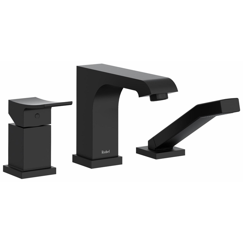 Zendo 3-Hole Deck Mount Tub Filler Trim – Black TZO16BK RIOBEL