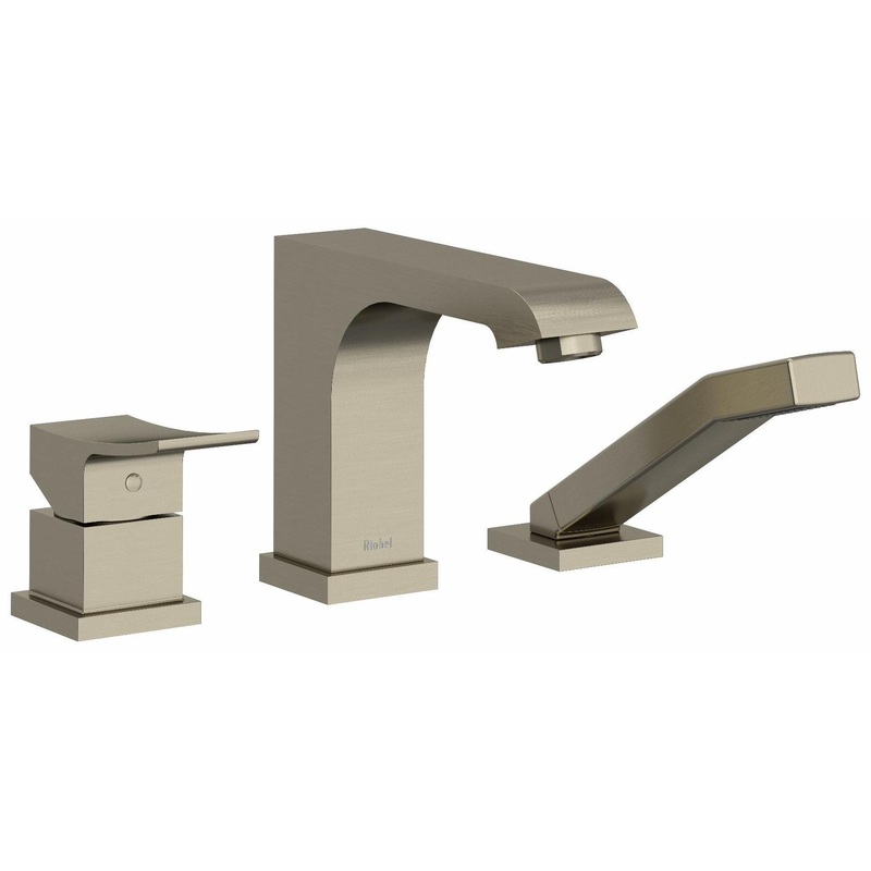 Zendo 3-Hole Deck-Mount Tub Filler With Hand Shower Trim – Brushed Nickel TZO10BN RIOBEL