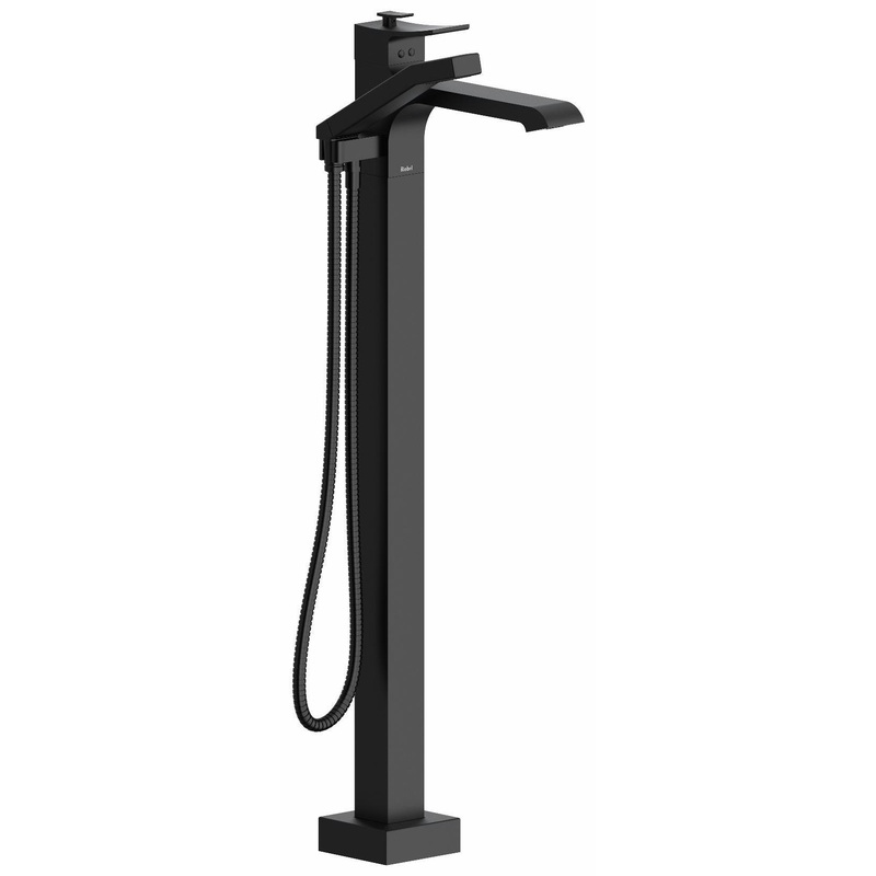 Zendo Single Hole Floor Mount Tub Filler Trim – Black TZO39BK RIOBEL