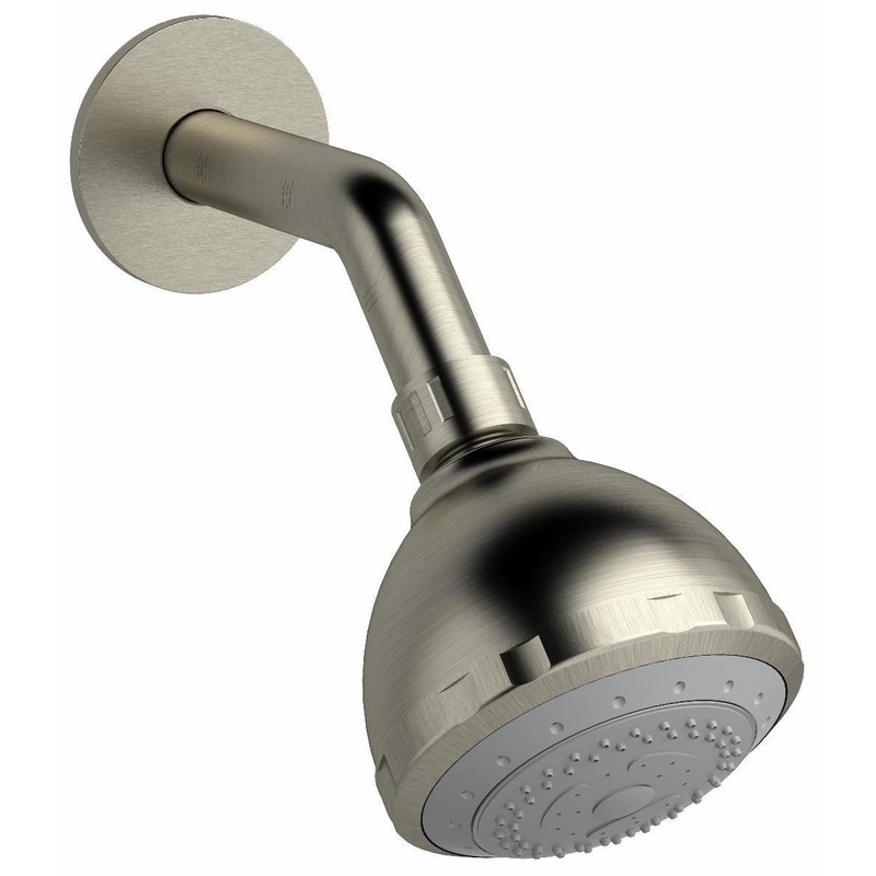 4″ 3-Function Round Showerhead with Arm with 1.8 GPM – Brushed Nickel 308BN-WS RIOBEL