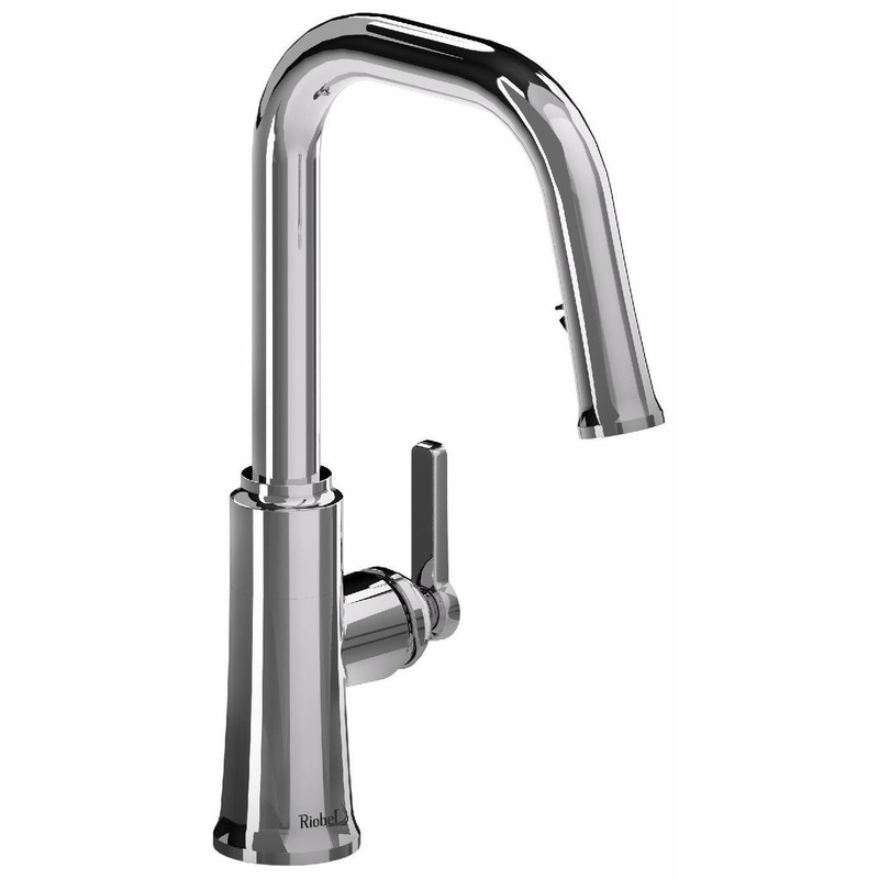 Trattoria Kitchen Faucet with Pulldown Spray with U-Spout – Chrome TTSQ101C RIOBEL
