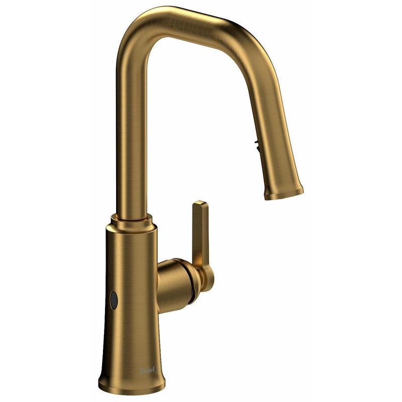 Trattoria Touchless Kitchen Faucet with Pulldown with U-Spout – Brushed Gold TTSQ111BG RIOBEL