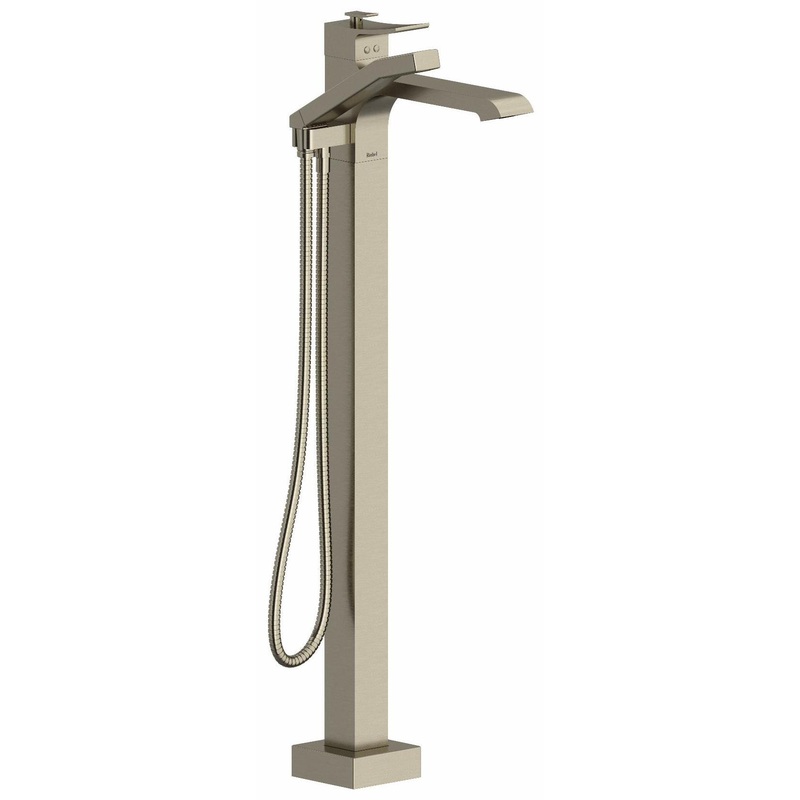 Zendo Single Hole Floor Mount Tub Filler Trim – Brushed Nickel TZO39BN RIOBEL
