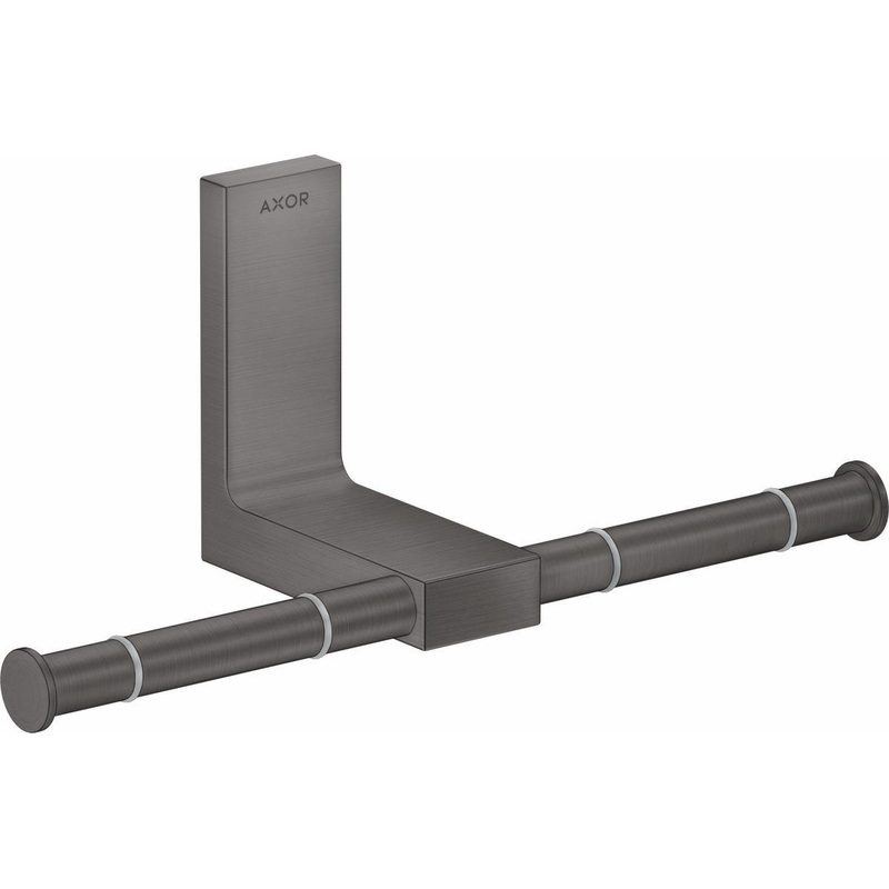 Axor Universal Rectangular Double Toilet Paper Holder – Brushed Black Chrome 42657340 Axor
