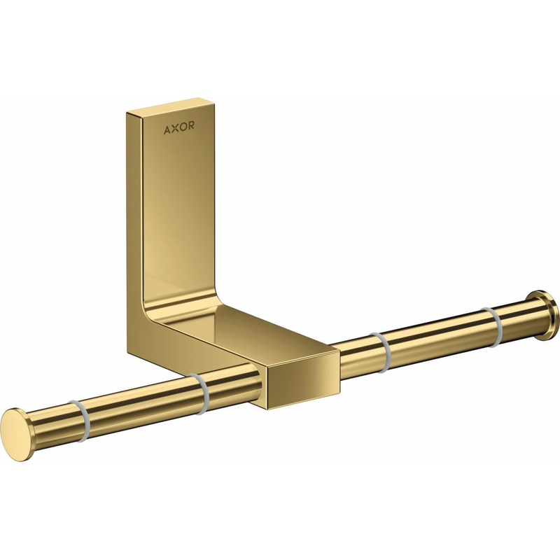 Axor Universal Rectangular Double Toilet Paper Holder – Polished Gold Optic 42657990 Axor