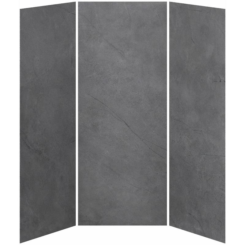 36 x 36 x 36 3-Panel Shower Wall Kit for Alcove Installation – Concrete 210 Matte WA2009-210-002 Kalia