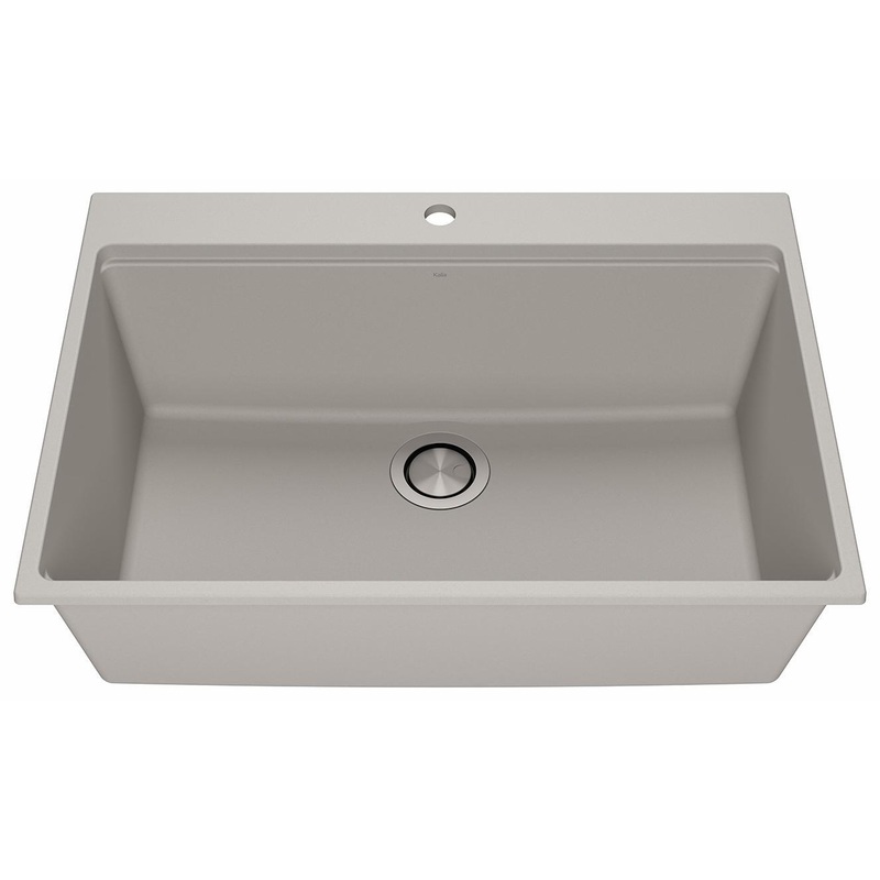 Bacia 31″ Granistone 1 Bowl Drop-In Kitchen Sink with Silicone Mat & Drain – Gris/Gray KS2140-330 Kalia