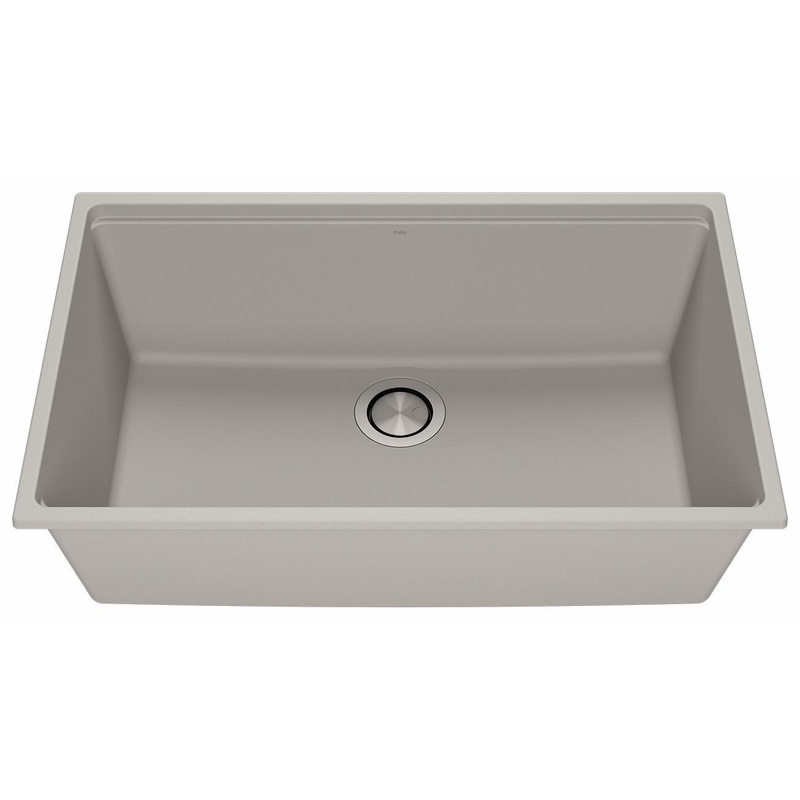 Bacia 31″ Granistone 1 Bowl Undermount Kitchen Sink with Silicone Mat & Drain – Gris/Gray KS2122-330 Kalia