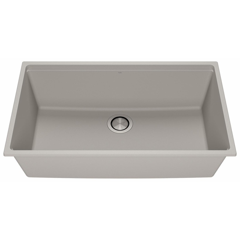 Bacia 33″ Granistone 1 Bowl Undermount Kitchen Sink with Silicone Mat & Drain – Gris/Gray KS2125-330 Kalia
